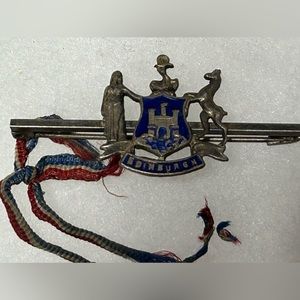 Vintage Silver Enamelled Edinburgh City Pin Brooch